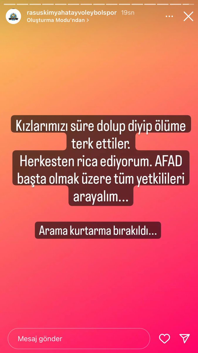 DSirinler's tweet photo. ARKADAŞLARIMIZI ÖLÜME TERK EDİYORLAR HEM O KADAR SÖYLEDİK HEMDE 6. GÜNDE GELDİNİZ TERK EDEMEZSİNŞZ ARKADAŞLARIMIZI NOLUR PAYLAŞIN Gündüz caddesi bostan sokak cumhuriyet mahallesi no:1 yeşilyurt apartmanı antakya kapalı spor salonu karşısı atatürk parkının yukarısı hatay/ antakya https://t.co/VPQ7ZQyv3T