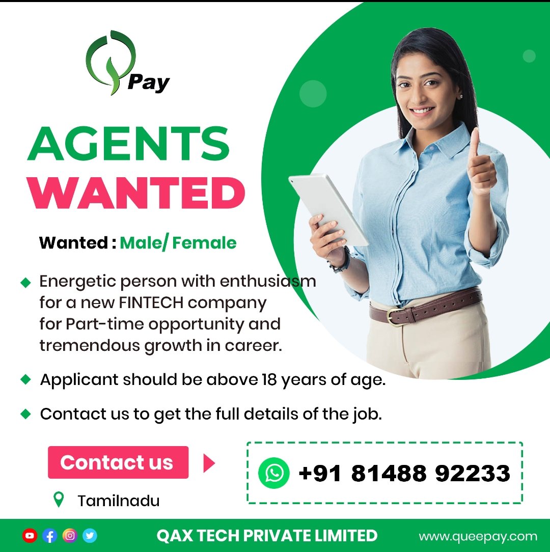 qpay_official's tweet photo. Grab the opportunity of #QPay agents
For more details contact info@queepay.com
#Qpay #fintech #DigitalPayments #parttimeincome #parttimejob https://t.co/VrhJU0lfNh