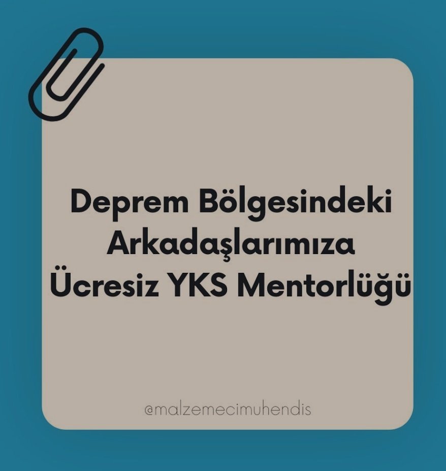 Merhaba!
Ben Nisa, Yıldız Teknik Üniversitesi mühendislik 1. sınıf öğrencisiyim. Ülkemizde yaşanan yıkıcı depremin yaralarını birlikte saralım istedik ve arkadaşlarımla "GÖNÜLLÜ MENTORLUK" programını başlattık.