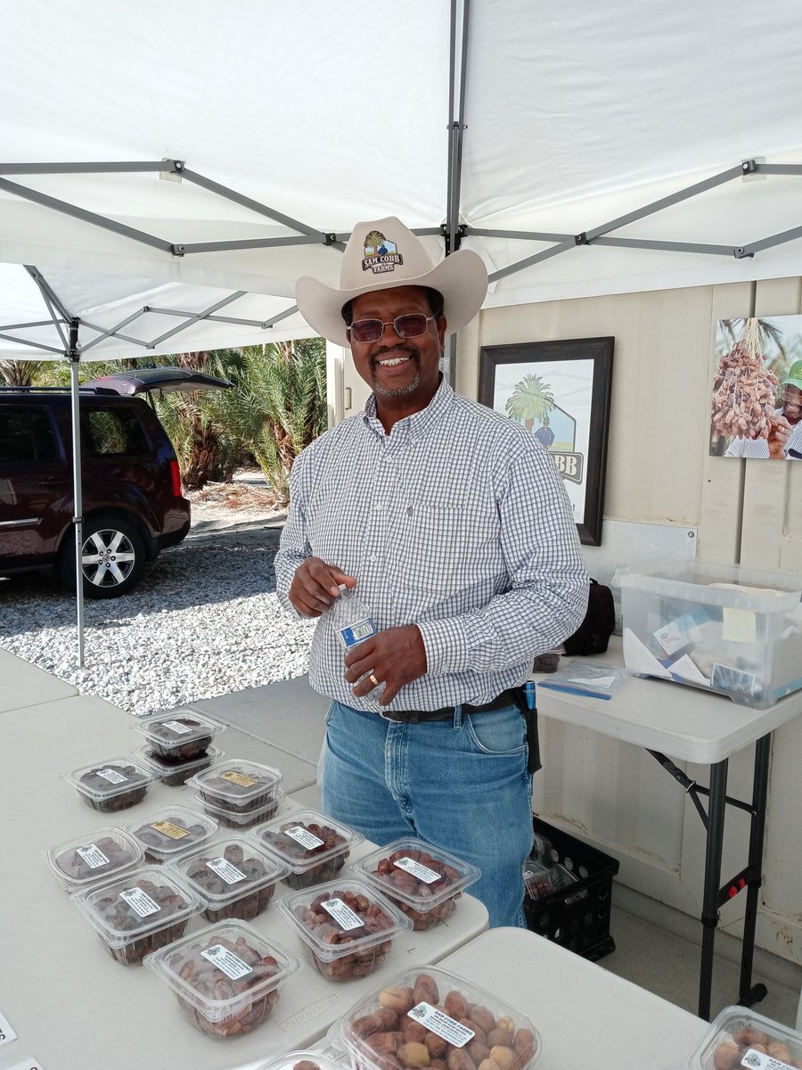 Kaiashivers's tweet photo. These photos were taken at Sam Cobb Farms last month as the articles ran. That's my sister Amara who set up the visit. Mr. Cobb is the only Black producer to grow date fruits in the U.S. Farms are my oasis and sanctuary in these times. Please purchase from Black farmers. https://t.co/cTj6tC4yBd