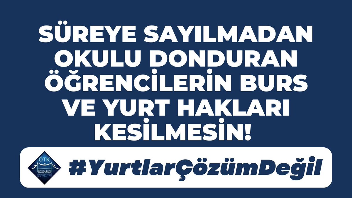 Farklı çözümler üretmek mümkün. #yurtlarçözümdeğil