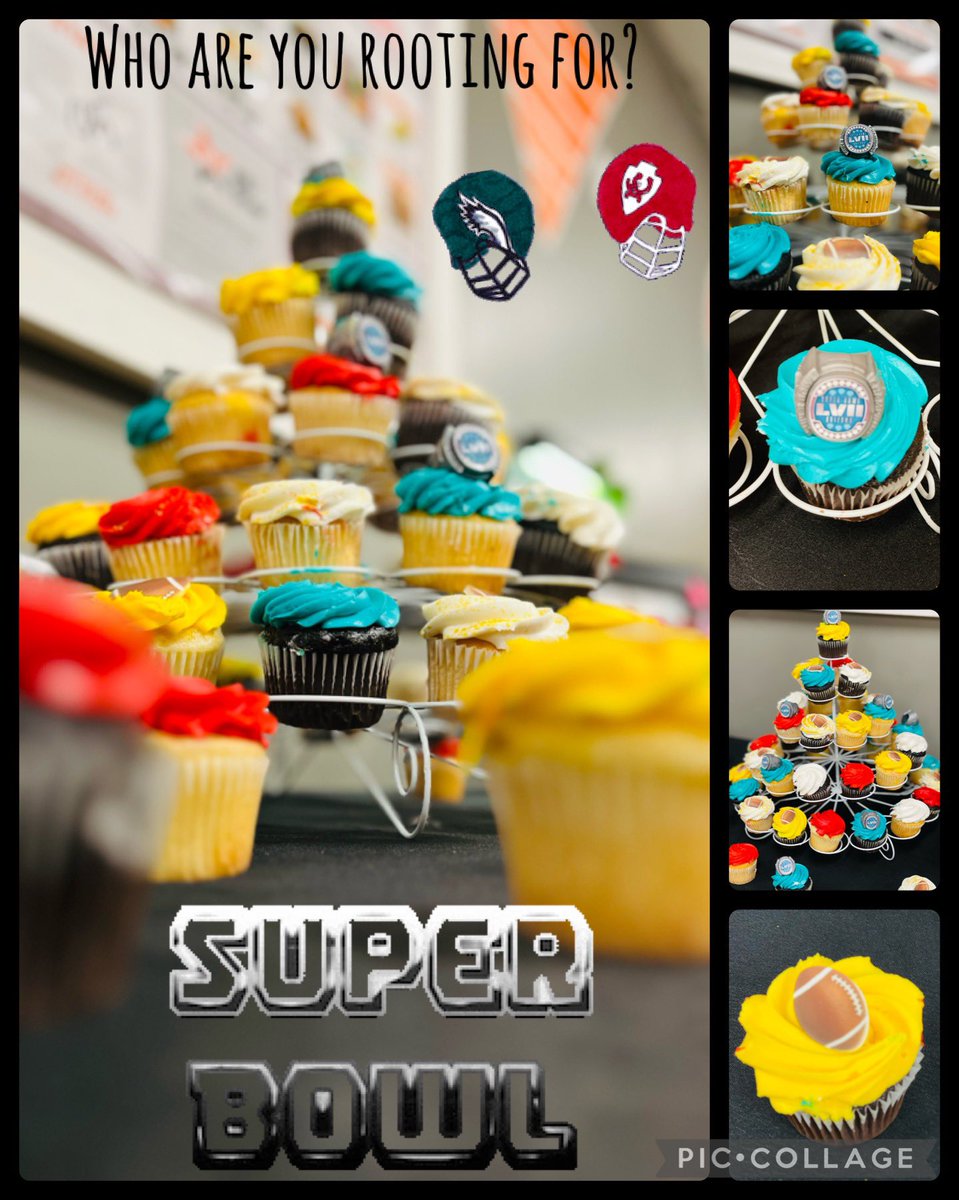 #SuperBowl #WhoAreYouRootingFor #KansasCityChiefs #PhiladelphiaEagles CupCakes 🧁 for our associates 🏈🏈🏈! @Vic__Hernandez_ @antoniod319 @elizt7hd @Heather_Ava1os @jreed4401 @BoerneMet