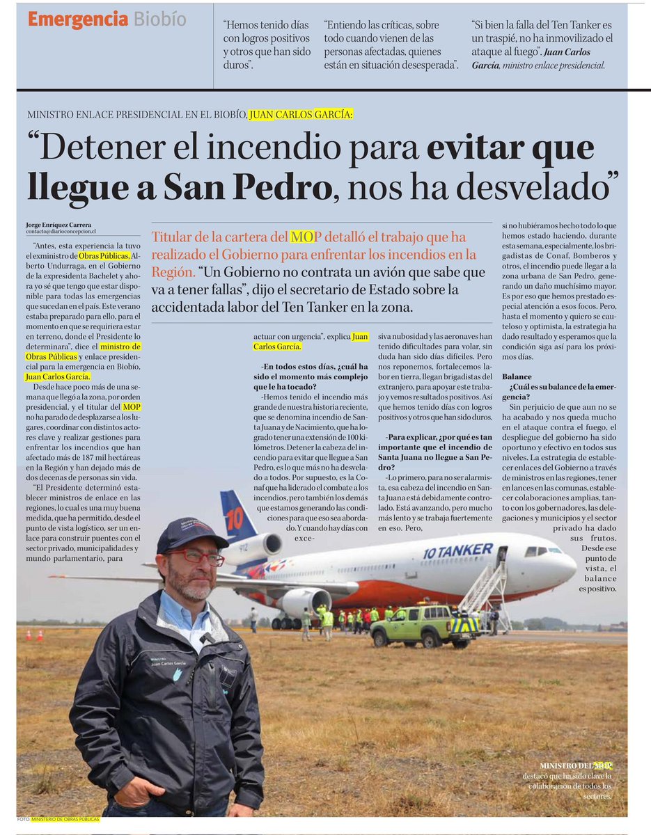 jcgarciapdea's tweet image. Ser ministro enlace en las regiones afectadas por los incendios forestales ha significado, desde el punto de vista logístico, generar puentes entre los distintos servicios y actores, ya sean públicos o privados, para tener una mejor respuesta frente a la emergencia. @DiarioConce