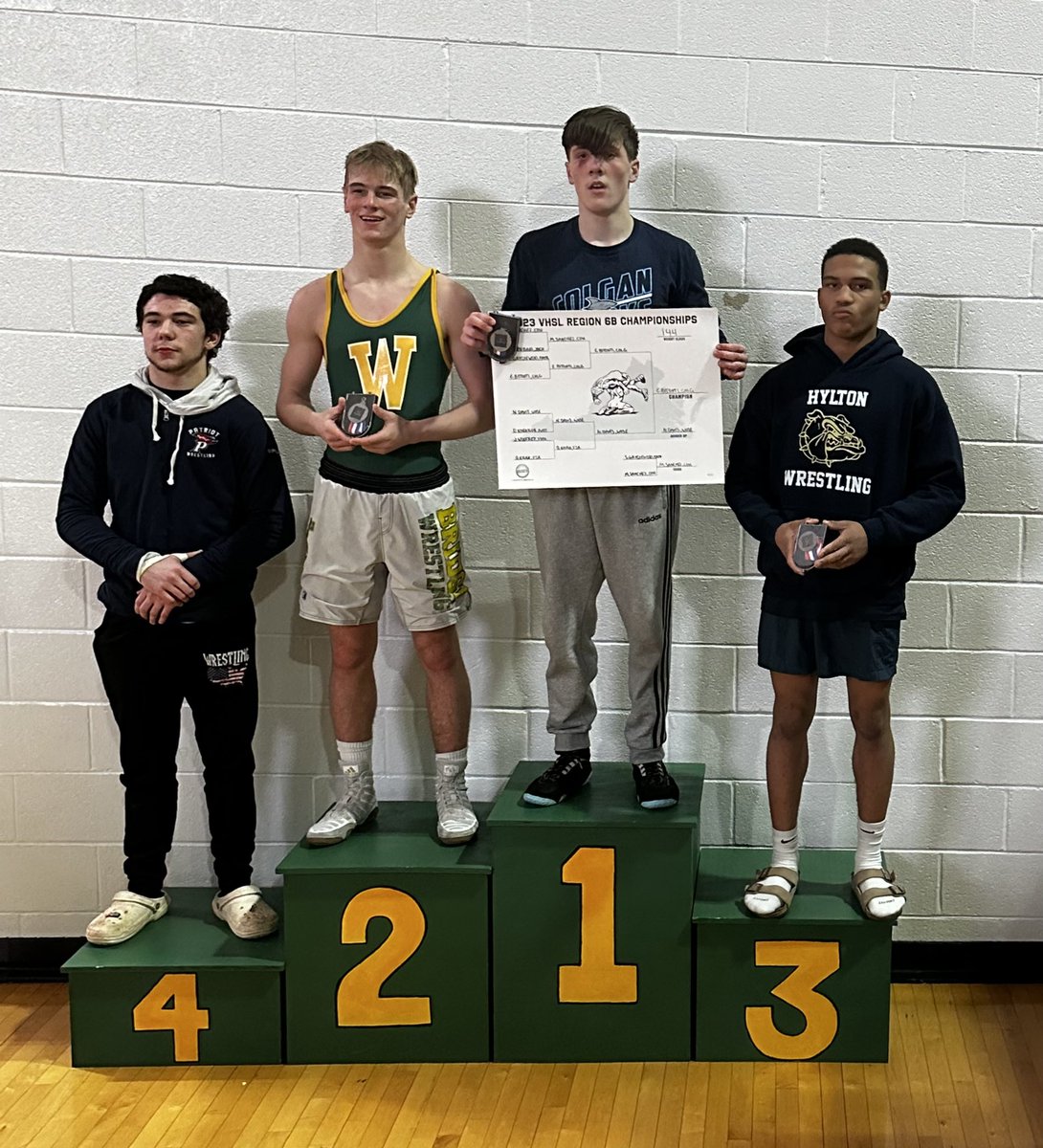 Colgan wrestling’s third-ever Regional Champion. Ethan Bitonti  busted the bracket from the four seed to take the title at 144. On to States!