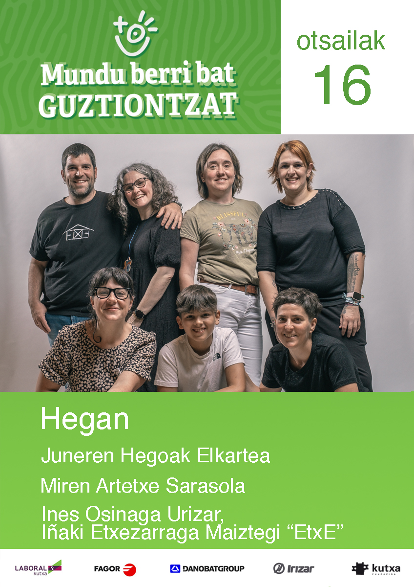bizipoza_eus's tweet photo. 🟢 ADI! Bihar 8⃣. bideoklipa zabalduko dugu: @JunerenHegoak elkartearen HEGAN!
📸 Ibai Arrieta
#Bizipoza
#XabierZabala, @mirenartetx, #InesOsinaga, Iñaki Etxezarraga #EtxE.
@ElkarMusika @arena_ca
@LABORALkutxa @FagorTaldea @DANOBATGROUP #Irizar @gipsolidarioa https://t.co/Pxmp1yAQ0L