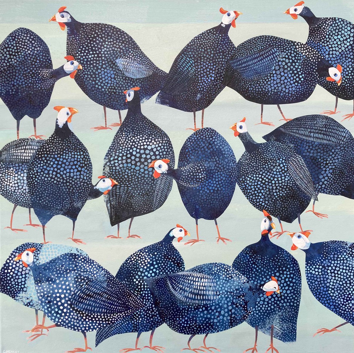 ClaireHenleyArt's tweet photo. Guinea Fowl Confusion is coming with me to @bathartfair. The fair will be in full swing two weeks today and I'll be sniffing around the cafe trying to decide what to have for lunch. #bathartfair #bathartfair2023 #bathsomerset https://t.co/Er76OhKAe0