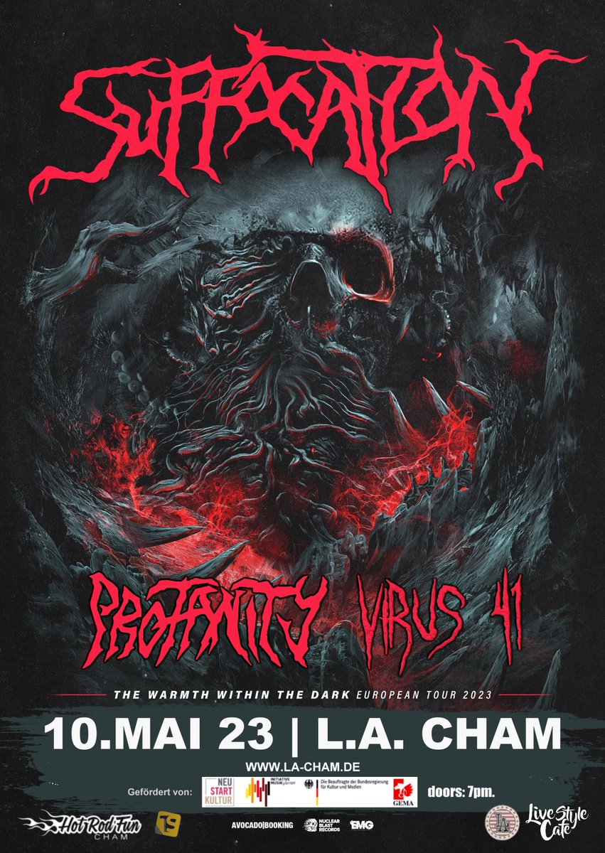 PROFANITY_blast's tweet photo. 🎉 Another Announcement with Great Excitement and Joy 🎉

Suffocation  + Profanity + Virus 41 
10.05.2023 Cham (Ger) @ L.A. Cham 

Tickets:
https://t.co/2pnhxiLBuV

#profanitydeathmetal
#suffocationband
#technicaldeathmetal https://t.co/PFlHn4vr39