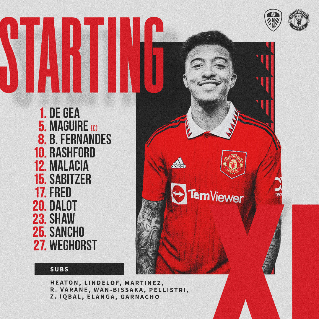 ManUtd's tweet photo. 📋 Today's team news...

#MUFC || #LEEMUN