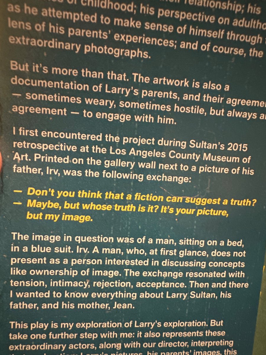 photoinduced's tweet photo. Pictures From Home, a play about Larry Sultan, &amp; his relationship/photos of his parents is incredibly moving. If, as a photog, you have documented &amp; explored your family, this will resonate. Reviews are mixed, but don't let that deter. @picturesfromhome #nathanlane #larrysultan https://t.co/UEbM9Kj8ye