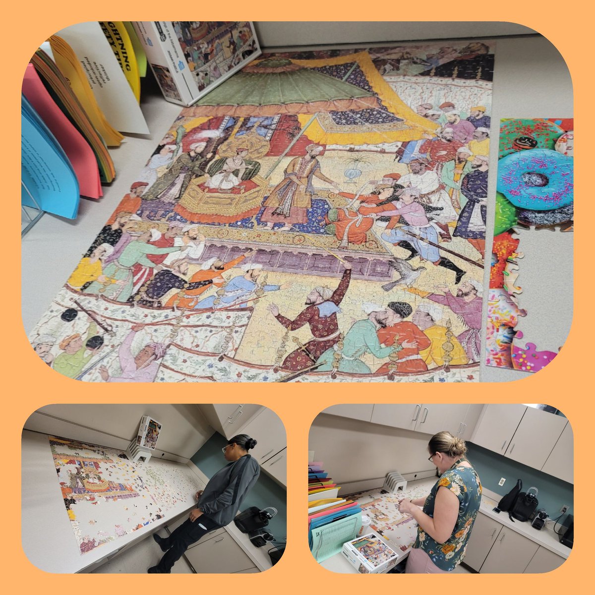WalkerMiddleIB's tweet photo. Just as with students, it's important for our staff to have brain breaks. This 1000 piece puzzle in the copy room was just what they needed! #IBBalanced https://t.co/2HRnPlyomW