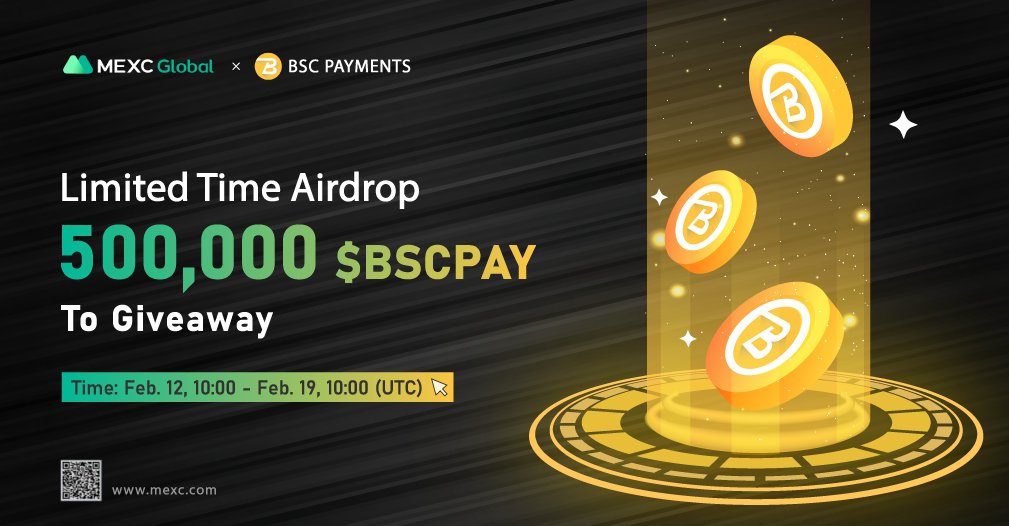 BSC Payments Official (@bscpayments) on Twitter photo #MEXC_Global x #BscPayments time-limited event - 500,000 $BSCPAY airdrops for grabs!
🔹 Follow @MEXC_Global & <a href="/Bscpayments/">BSC Payments Official</a>
🔹 Like, RT & Tag 3 friends
🔹 Complete gleam tasks to win bonus:
gleam.io/gbcwN/mexc-x-b… #MEXC_Global x #BscPayments time-limited event - 500,000 $BSCPAY airdrops for grabs!
🔹 Follow @MEXC_Global & <a href="/Bscpayments/">BSC Payments Official</a>
🔹 Like, RT & Tag 3 friends
🔹 Complete gleam tasks to win bonus:
gleam.io/gbcwN/mexc-x-b…