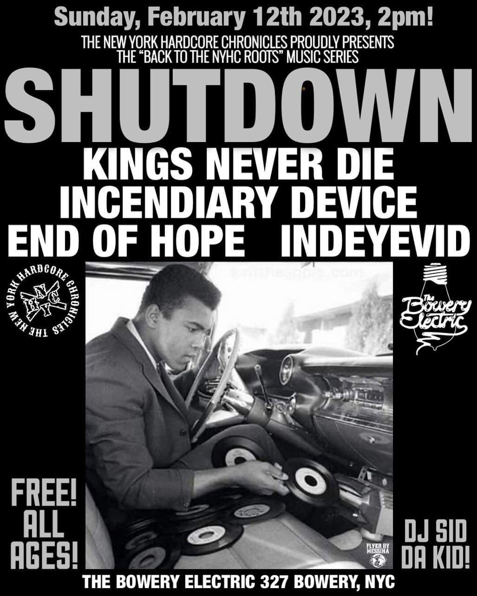 nyhccomics's tweet photo. The #NewYorkHardcoreChronicles @StoneFilmsNYC Presents The Back To The #NYHCROOTS #Music Series #FREE Sunday Matinees Live On The Bowery!
February 12th 2PM
@boweryelectric
327 Bowery #NYC
#NYHCCOMICS
#Shutdown
#KingsNeverDie
#IncendiaryDevice
#EndOfHope
#Indeyevid https://t.co/sihz7nzs3T
