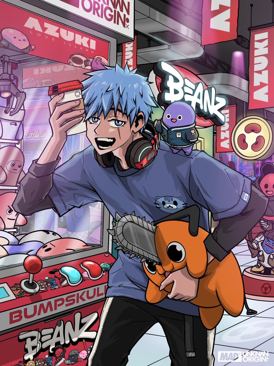 MallariMikey's tweet photo. Let’s go catch pochita! Fan Art for  @bumpskull_SL 

Azuki #9856 Bean #16005

@AzukiOfficial #Azuki #Azukiart https://t.co/a4nnwnIIF9
