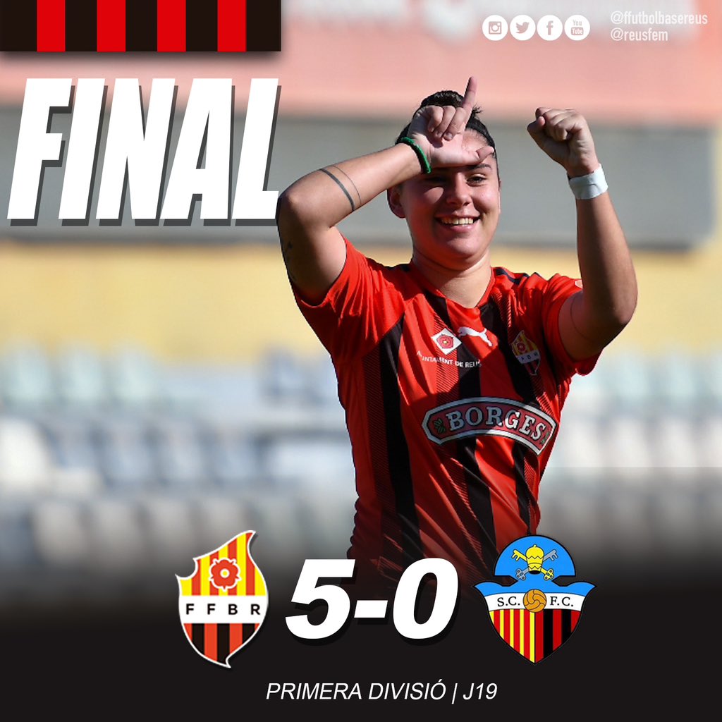 ReusFem's tweet photo. FINAL | Reus Femení 5-0 Sant Cugat 

#ffutbolbasereus #cfreusfem #reusfemení #futfemreus #forçareus https://t.co/lvC30Ihkde