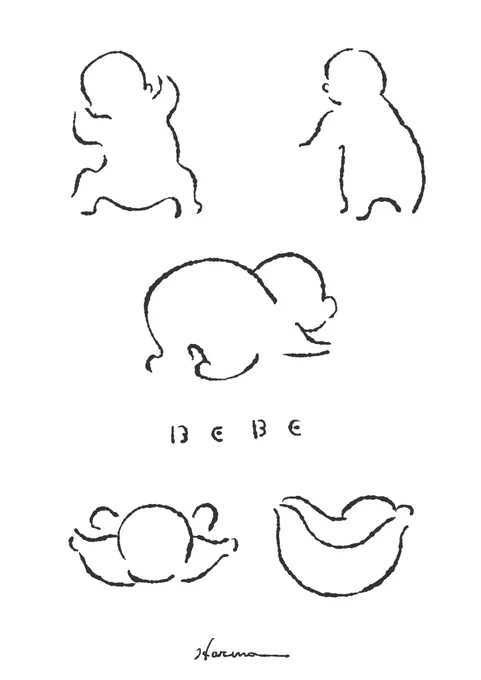 できるだけ単純な線でとらえる練習
#AdobeFresco #baby 