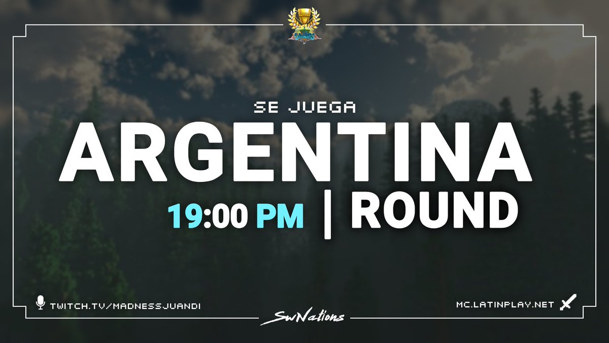 SkyWarsNations's tweet photo. Argentina y Uruguay es su turno! 🇦🇷🇺🇾Hoy!
24 Participantes jugarán por la clasificación directa y por el repechaje  en la Skywars Nations te esperamos!

Diseño by @Smokeaoo https://t.co/KPOtfJrMjX