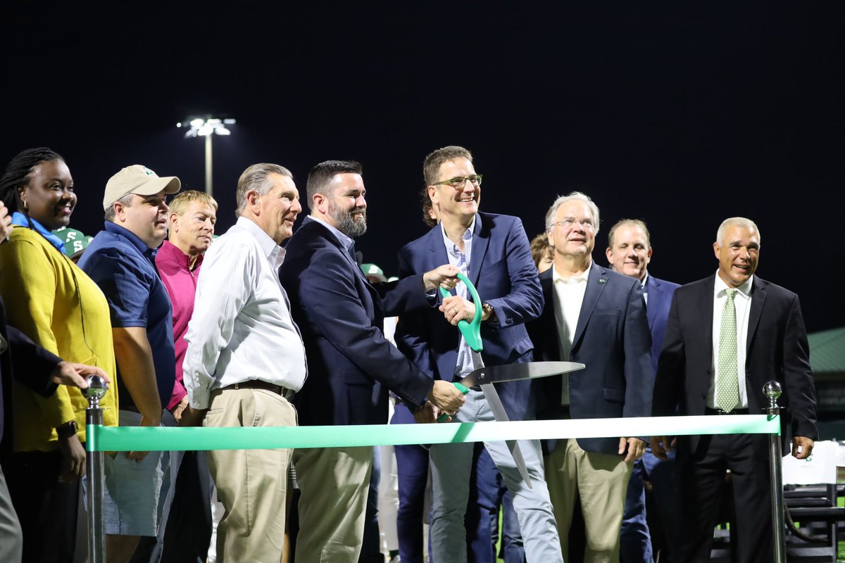 StetsonBaseball's tweet photo. We had a great time at last night’s ribbon cutting ceremony and we hope you did too! Thank you to everyone who came out to see the debut of the #returnoftheMAC 

See you this Friday for opening night! 🎩 https://t.co/KXVbRRBMD5