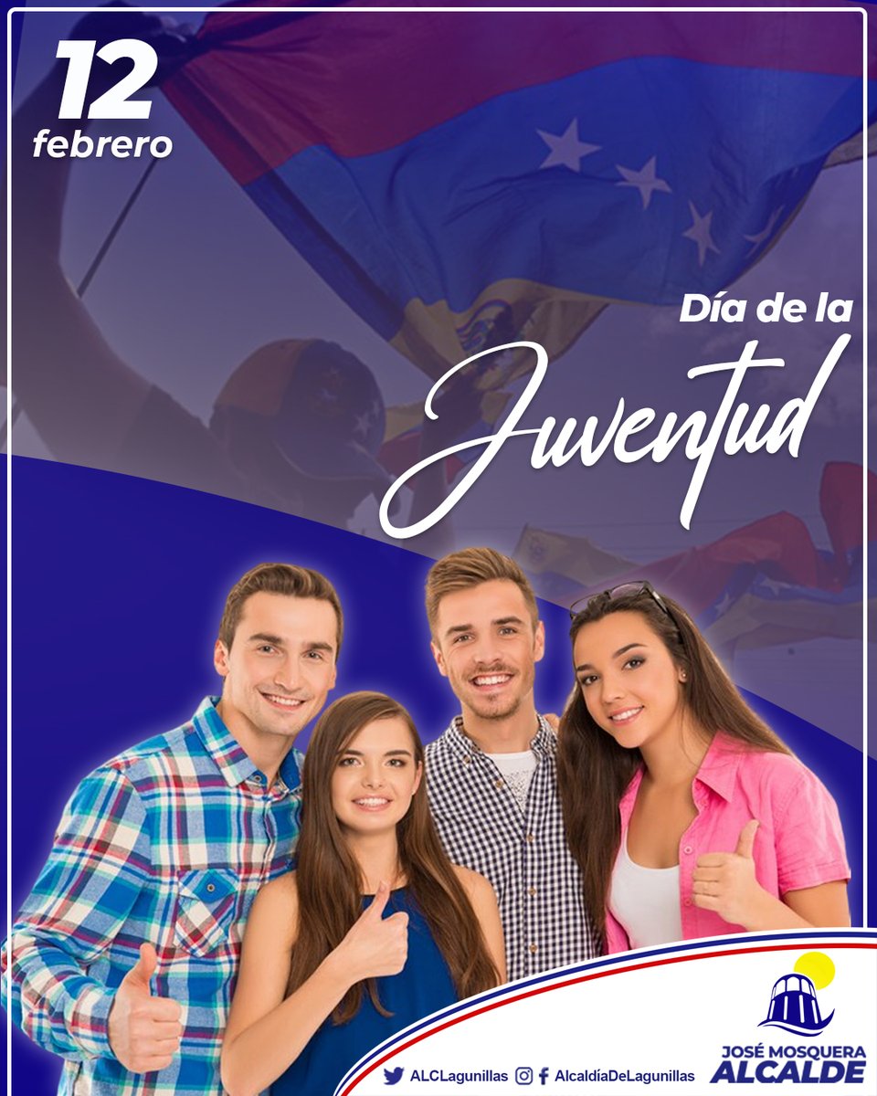cheolagunillas's tweet photo. Feliz día a nuestros jóvenes. Gracias por acompañarnos en esta lucha para tener un mejor país.

Ustedes son fundamentales en la construcción de la #Venezuela que soñamos; en la  reconstrucción del #Zulia y de nuestro municipio #Lagunillas.
 
Dios los bendiga 🙏 #Venezuela https://t.co/v8Fy2G9GM3