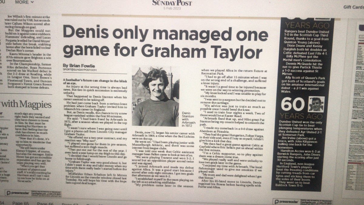My absolute legend of a dad was in last week’s <a href="/Sunday_Post/">The Sunday Post</a> sharing just a few of his amazing stories about his pro footballer days! 🙌🏻 If anyone can help me get a couple of physical copies of the paper that would be hugely appreciated 🙏🙏🙏