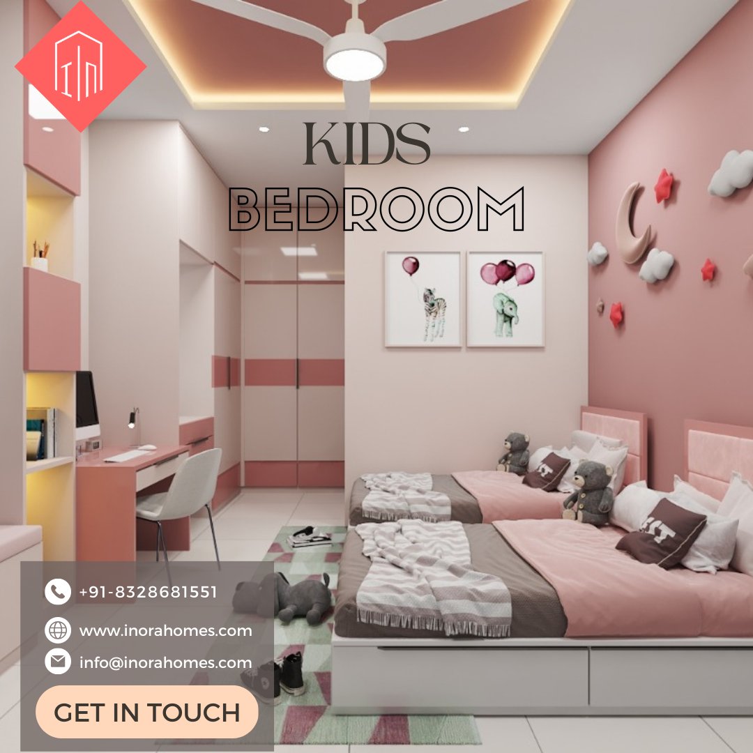 A room filled with bright colors, fun patterns, and imaginative themes perfect for little dreamers.

#bedroom #kidsbedroom #childrensroom #interior #exterior #indianinterior #indianexterior #interiorarchitecture #exteriordesign #childrens   #interiordesignideas #inorahomes