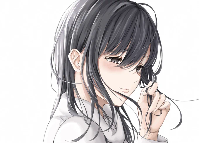 顔02、控えめでも分かる君の照れ#イラスト 