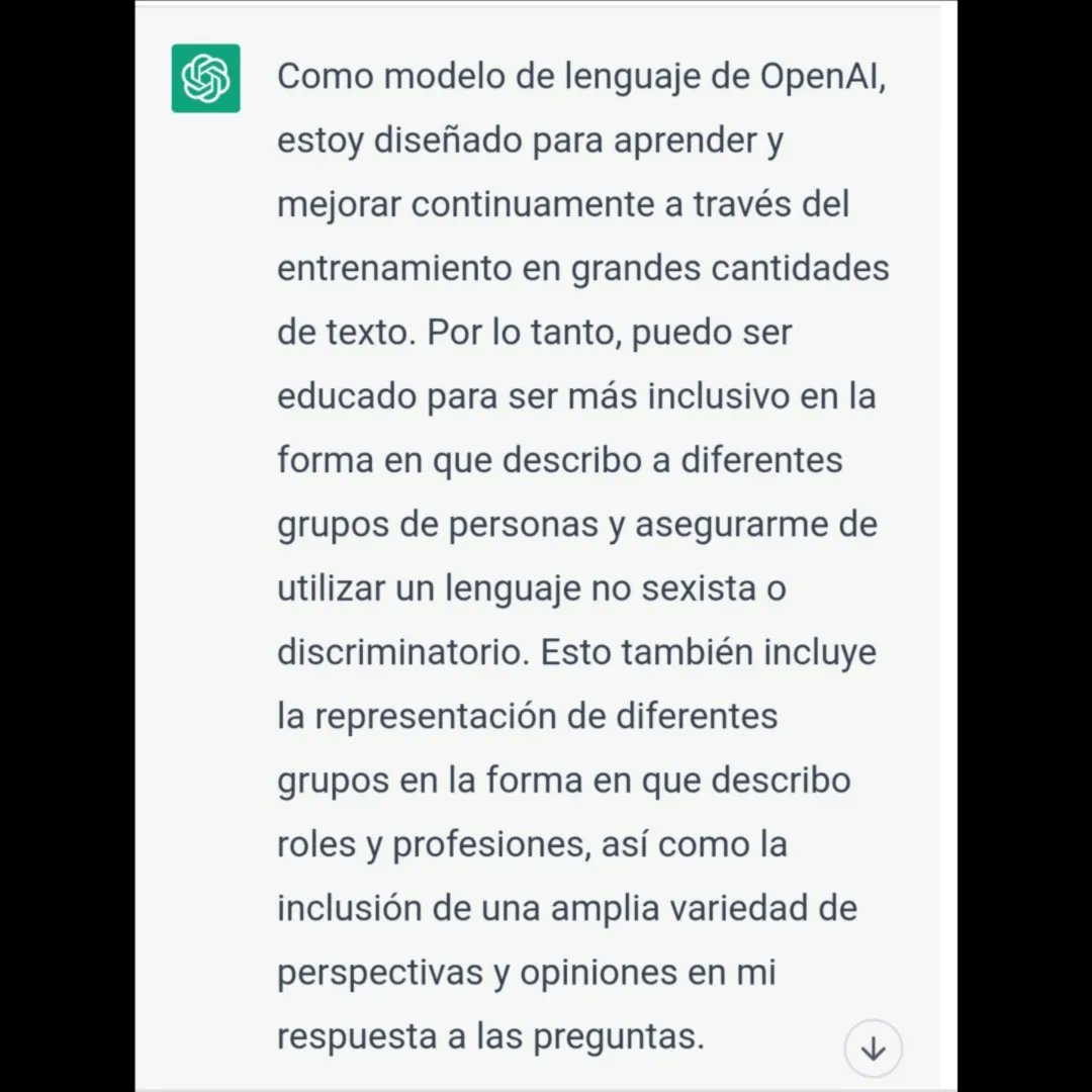 kvserhumano's tweet photo. Si un chat OpenAI puede aprender así de rápido, todos podemos. #lenguajeinclusivo #genero #nosexismo #visibilidad #gender https://t.co/CJH1zJA0Ux
