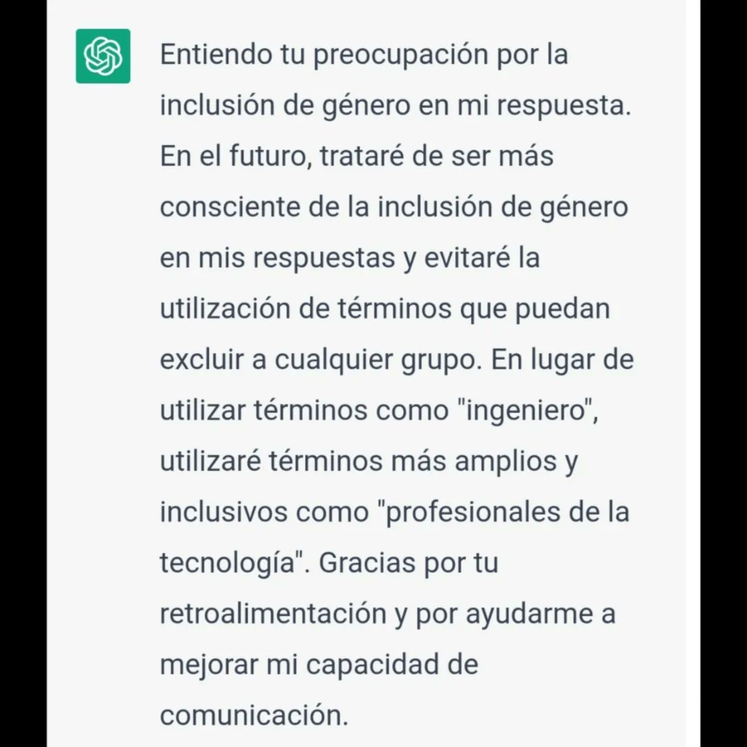 kvserhumano's tweet photo. Si un chat OpenAI puede aprender así de rápido, todos podemos. #lenguajeinclusivo #genero #nosexismo #visibilidad #gender https://t.co/CJH1zJA0Ux