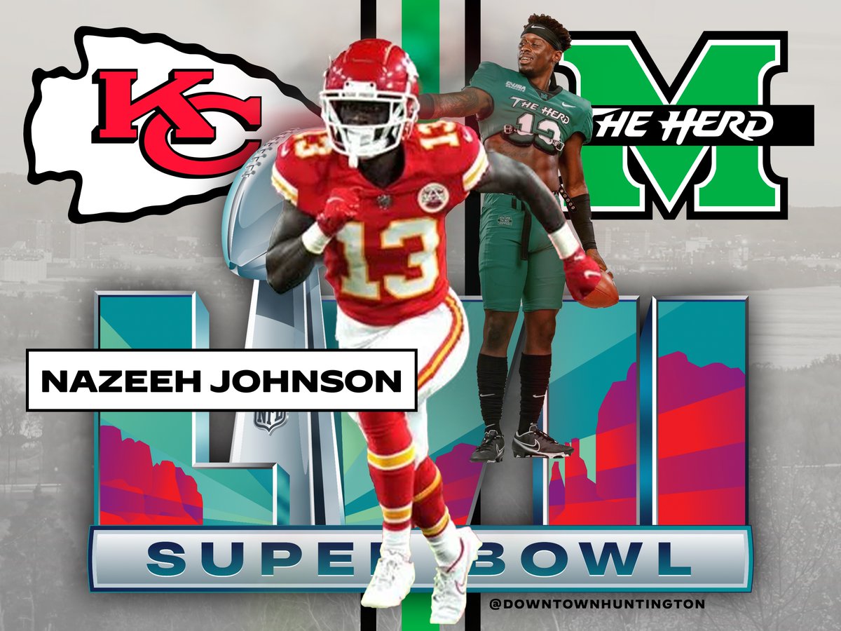 DowntownHWV's tweet photo. Good luck to Son of Marshall @JohnsonNazeeh in the #SuperBowl tonight!! Go Chiefs!!

#HerdNation // #OneOfTheHerd https://t.co/37pipv9Fwr