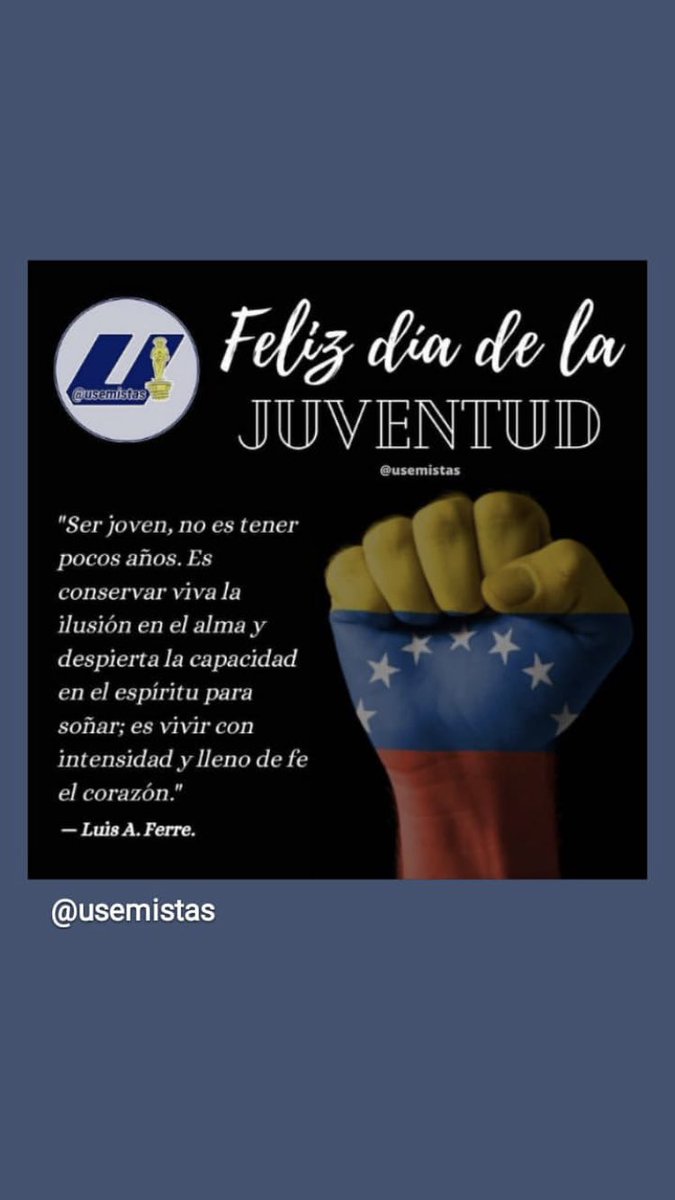 Estudiantes_USM's tweet photo. Feliz día de la #Juventud a todos los #usemistas https://t.co/Mp0EghXa0j