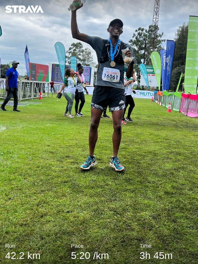 Celest_kun's tweet photo. Old Mutual Harare Marathon 2023 - Completed my first Full Marathon today. 42.2km requires a lot of mental strength. happy to have managed to make it to the finish. Here is to more marathons!!! #mhanya #mhanya56 #nikerunning #fullmarathon #run2gether #oldmutual https://t.co/2hG8Aha0Cl