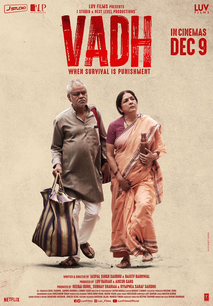 NikhilPoojary01's tweet photo. Vadh (3/5🌟)
Hindi (2022) (U)
In case you have seen Drishyam then it offers nothing new...Vadh isn't a bad script at all. It's too predictable and slow..
Available In NETFLIX
#Vadh #VadhMovie #VadhReview https://t.co/NuhV8ObNWm