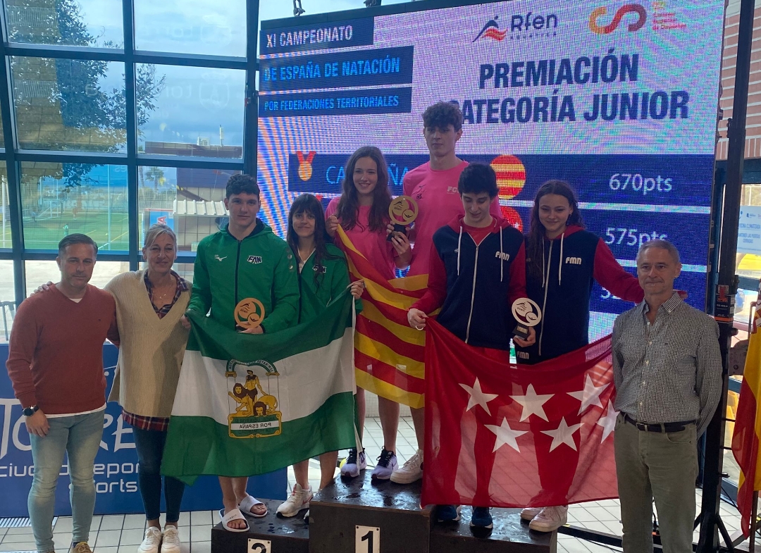 #natacion Campeonato de España por Federaciones Territoriales. La Selección Andaluza tercer puesto en el podium  categoría Junior💪💪 vamossss!!! <a href="/Cafdsocial/">CAFD | #TuNuevaCAFD</a>