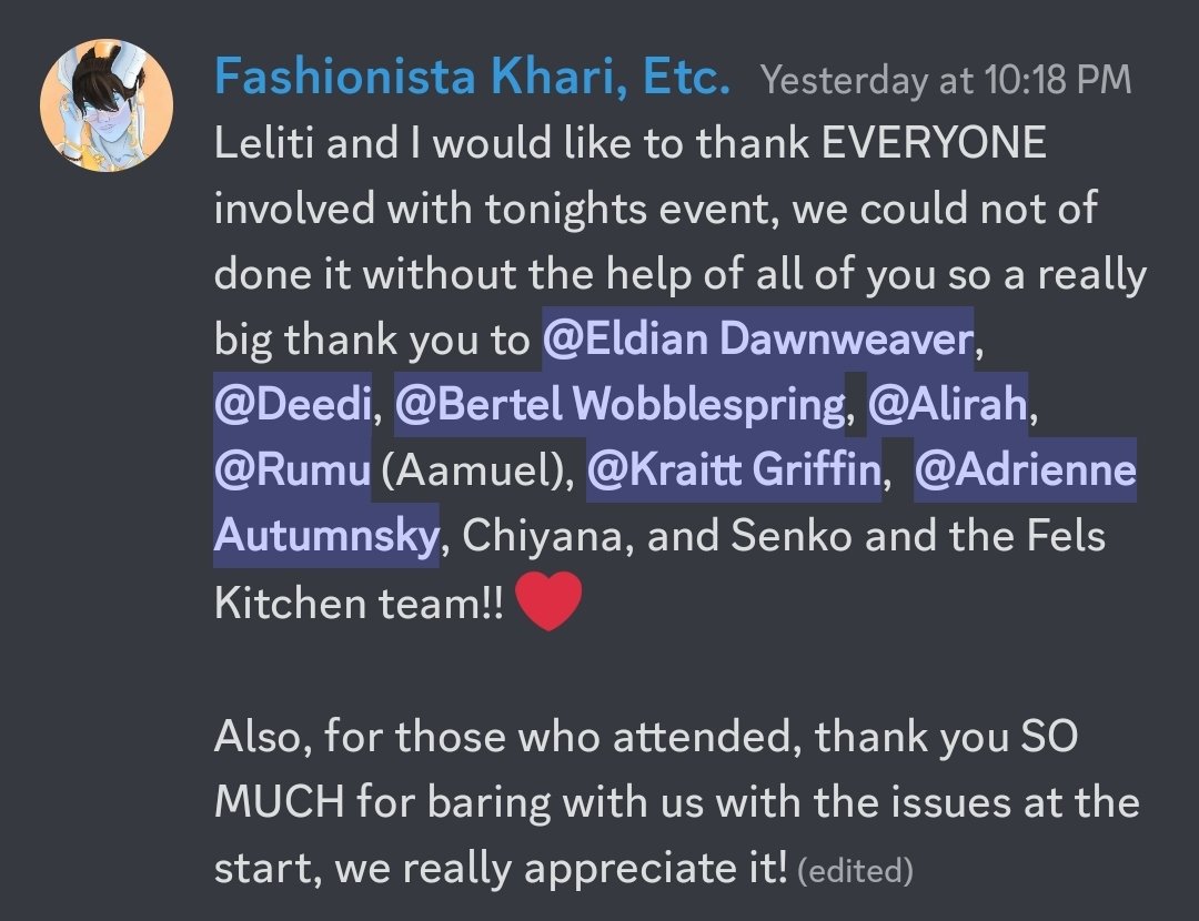 Once again, thank you all for baring with us last night! We really appreciate it! And a huuuuge thank you to everyone who helped us, it means the world ❤️ <a href="/TrueLeliti/">Leliti</a>
