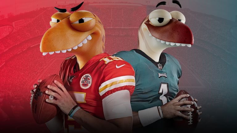 Claynosaurz's tweet photo. It’s GAMEDAY! #superbowl Sunday! Let’s make this interesting… 

Like this post, RT, and comment below with your game score prediction.

example: Chiefs xx - Eagles  xx

The comment closest to the final score will win a #claynosaurz ! Submissions close at 530PM EDT. 
GL 🏈🌋 https://t.co/jC0NFOPlcL