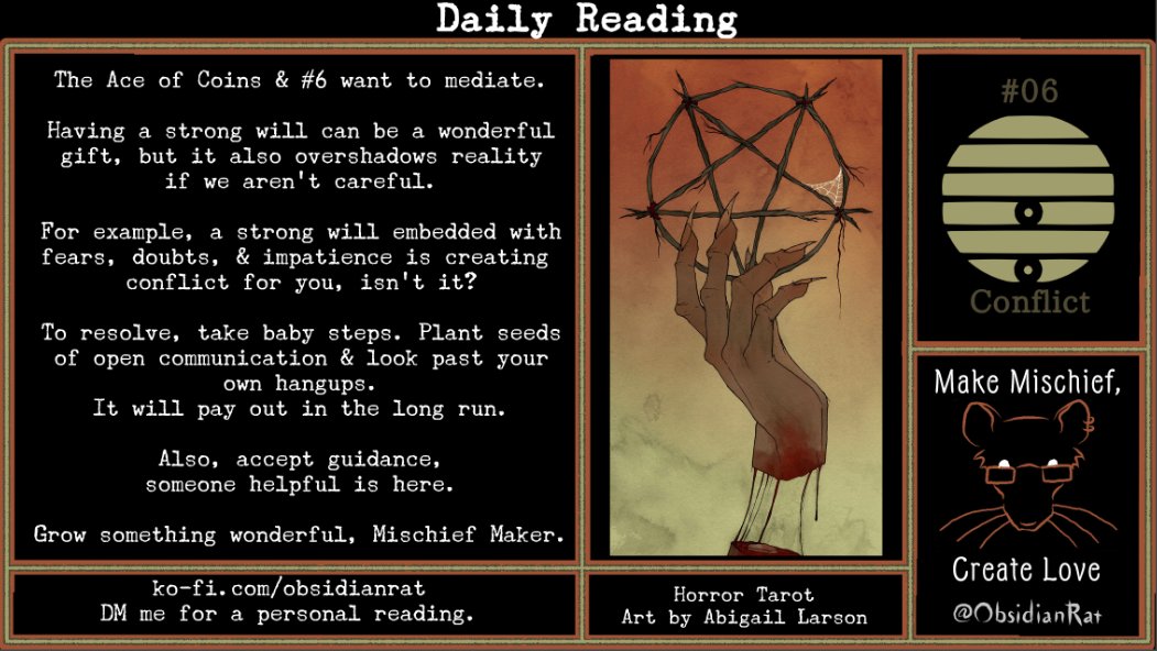ObsidianRat's tweet photo. #tarot #dailytarot #TalkingRat #Iching #ObsidianRat https://t.co/T9xsGpa6Bw