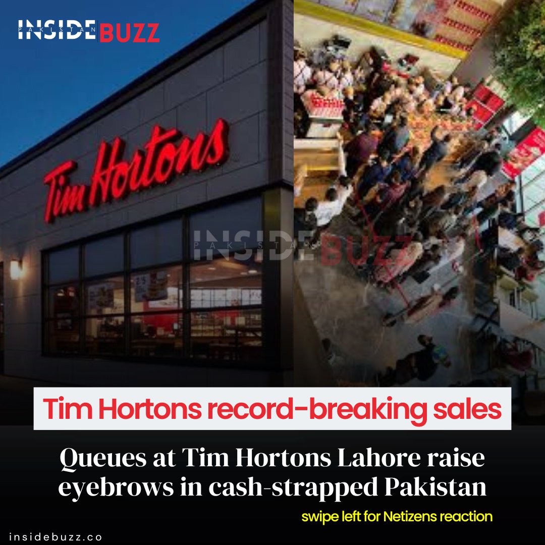 insidebuzzco's tweet photo. #timhortons broke the Global Record for Opening Day Sales in 61 years (#Lahore)
Tim Hortons opened during a time of high inflation, thus the large queues of consumers were surprising.
#Insidebuzz #Pakistan #Coffee #Pakiatani #EconomicCrisis #PSL #Drivethru #News #Newsupdate https://t.co/KpgL2XbxaC