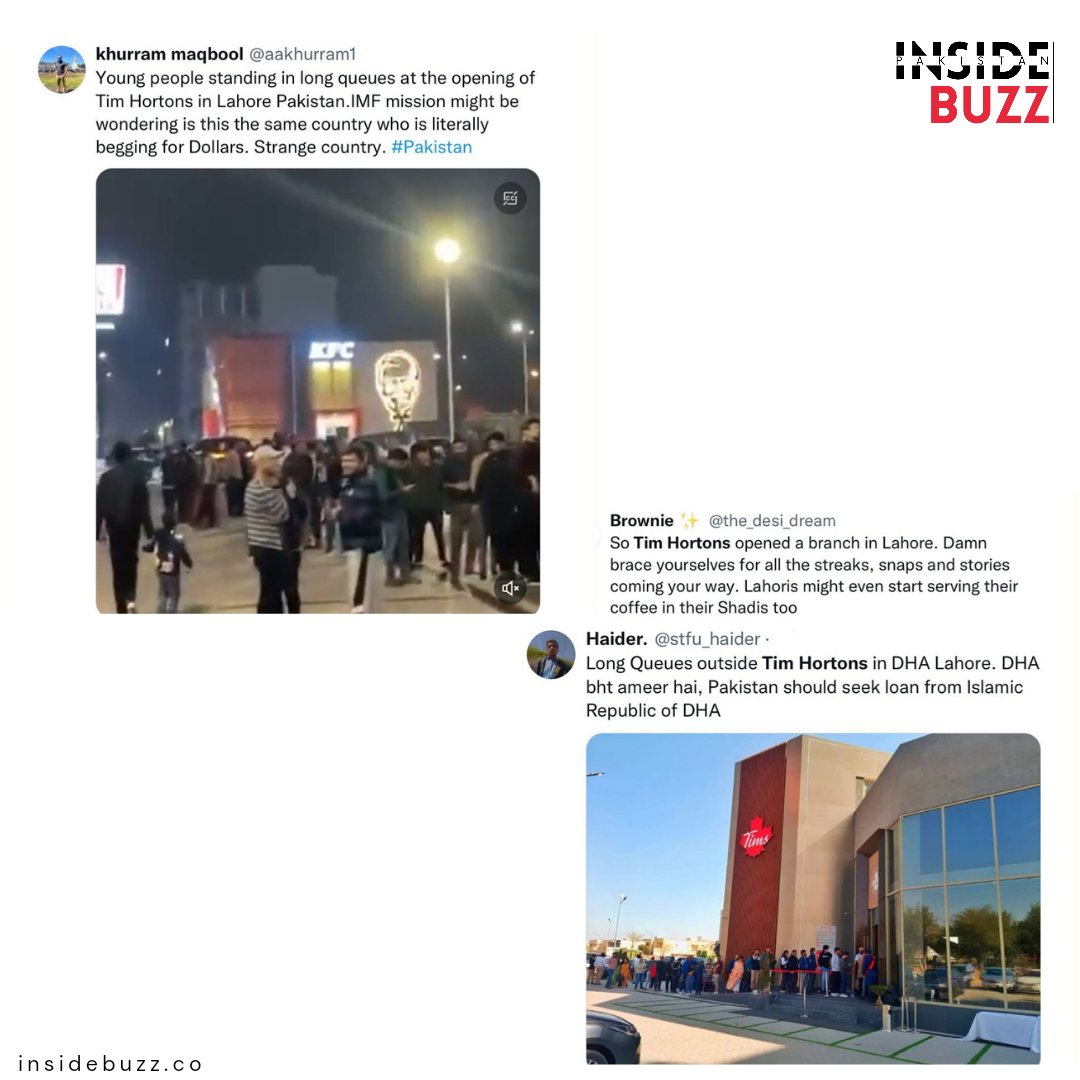 insidebuzzco's tweet photo. #timhortons broke the Global Record for Opening Day Sales in 61 years (#Lahore)
Tim Hortons opened during a time of high inflation, thus the large queues of consumers were surprising.
#Insidebuzz #Pakistan #Coffee #Pakiatani #EconomicCrisis #PSL #Drivethru #News #Newsupdate https://t.co/KpgL2XbxaC