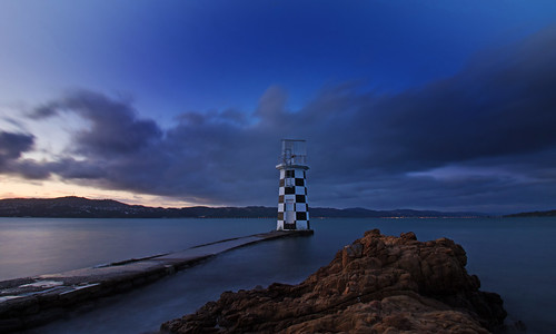 Photo of lighthouse in darkening sky