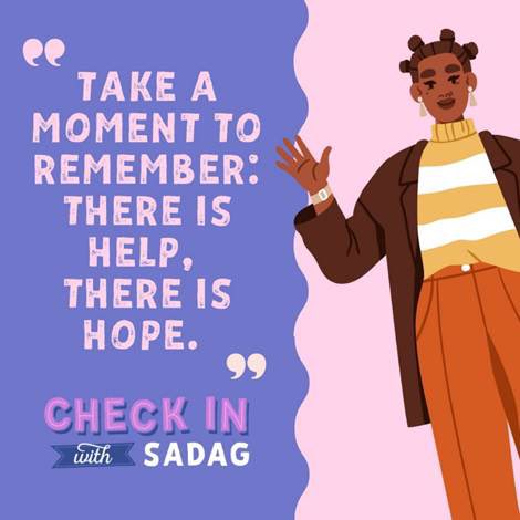 Its Teen Suicide Prevention Week (12-19 February 2023) <a href="/TheSADAG/">SADAG</a> parents,family &amp; teachers #CheckIn with Teens about Depression and Suicide! Teens are the most at-risk age group for Suicide. Speak to a counsellor,call SADAG Suicide Line 0800 567 567 or sms 31393 #CheckInWithSADAG