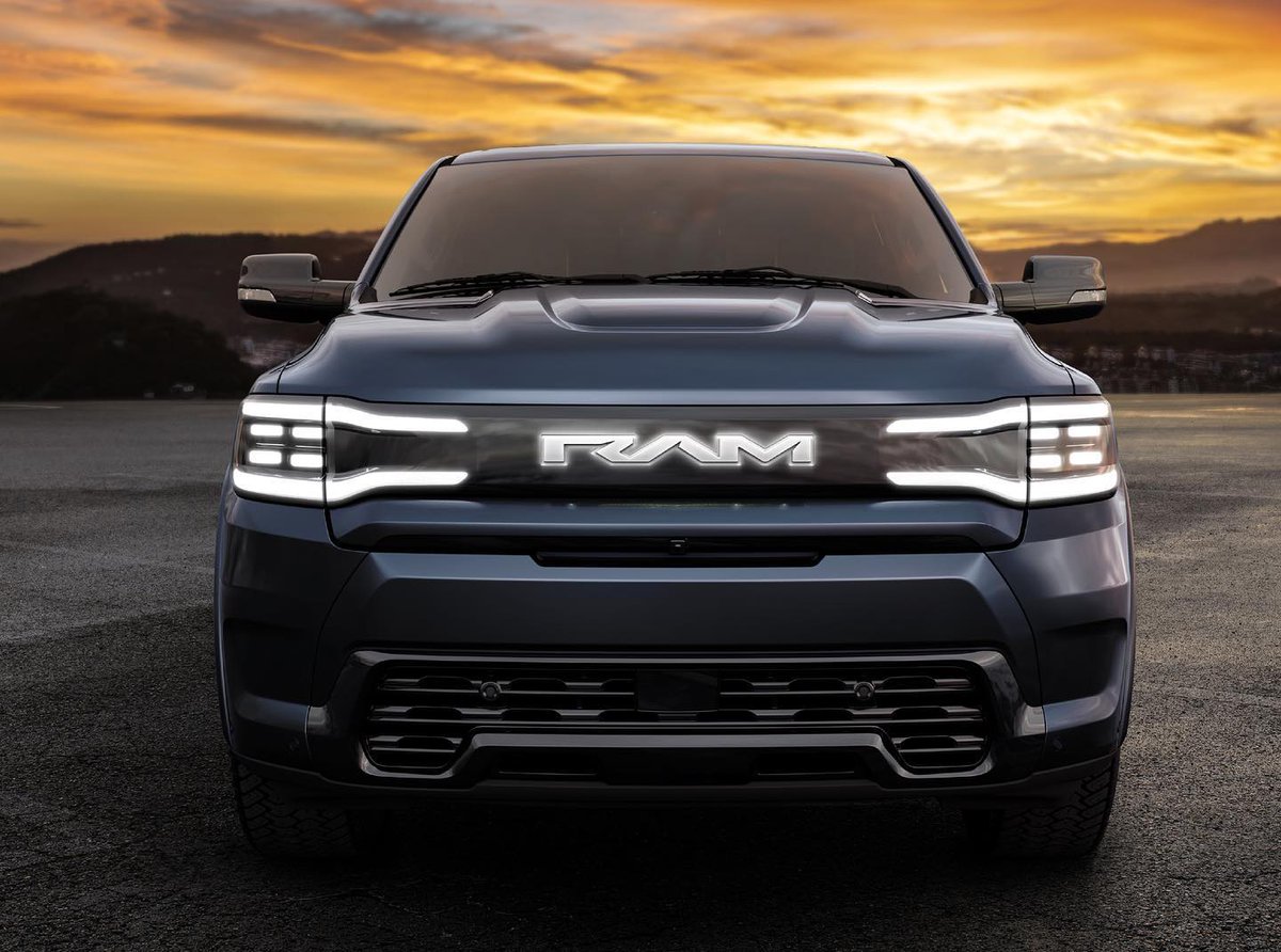 ramtrucks surprised us all this morning with the unveiling of a the production version of the #RamRevolution Concept we filmed last month at CES! This is the 2024 #Ram1500Rev and as you can see, it takes some styling cues from the wild concept truck, but also matche