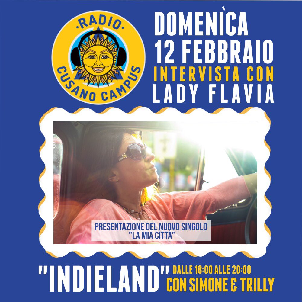 LadyFlaviaVap's tweet photo. Oggi dalle 18 alle 20 su @RadioCusano #intervista #nuovosingolo #lamiacitta #ladyflavia #indieland

@redgoldgreen12 
@VillaAdaCrew https://t.co/sFMJwBvlQA