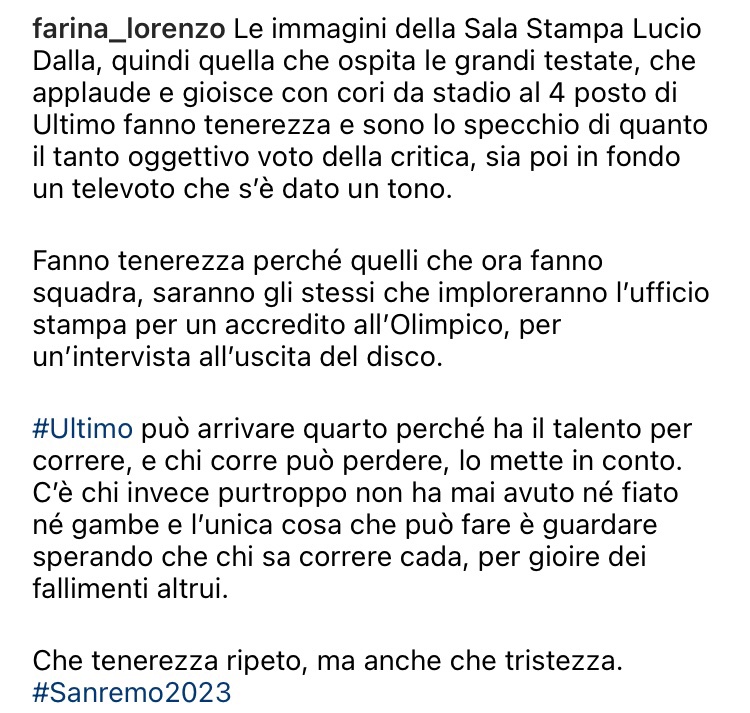elena_ele6's tweet photo. Bastavano le 4 frasi centrali
@Lorenzo_Farina 
#DomenicaIn #Sanremo2023 #UltimoSanremo2023 https://t.co/liV0K0OjZW