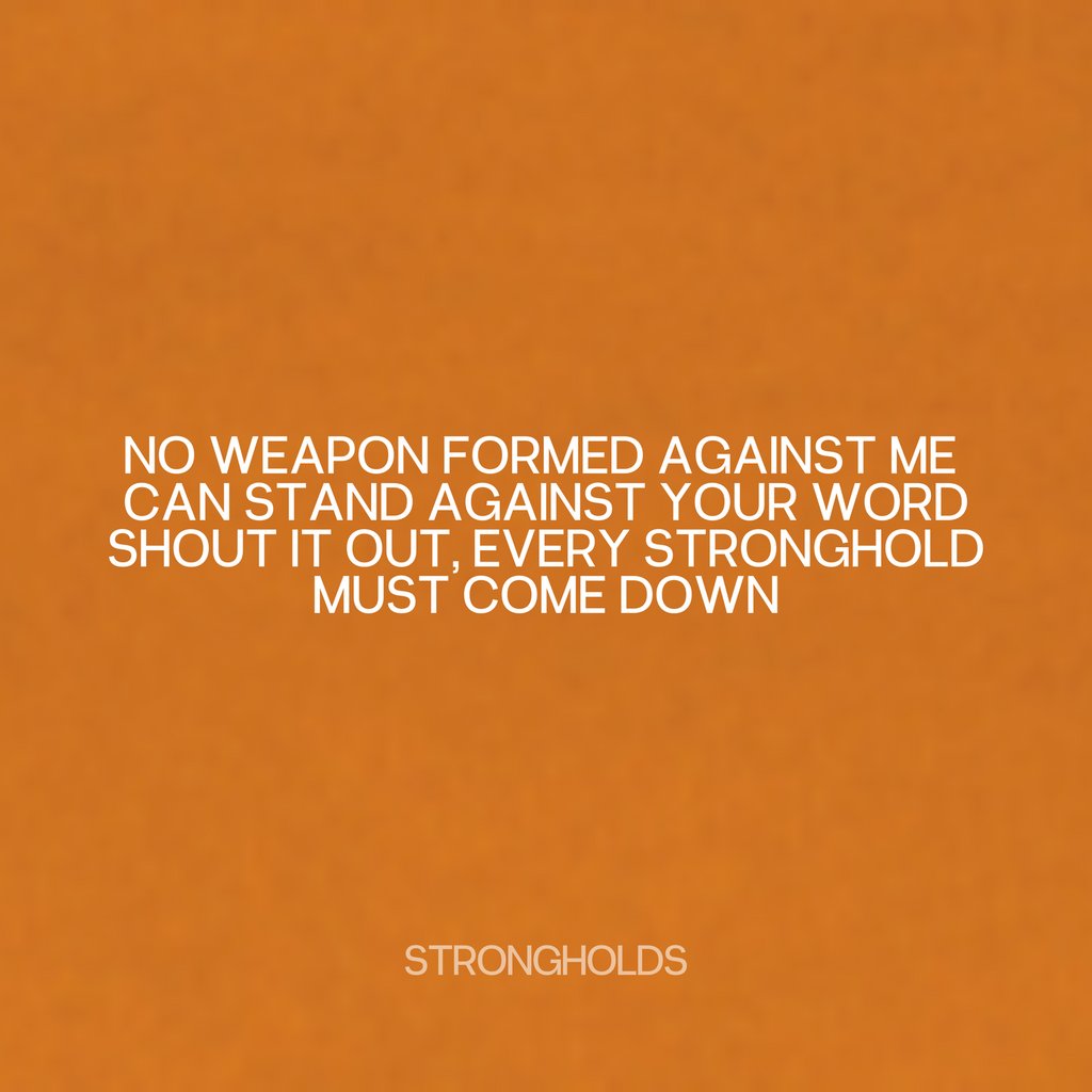 christomlin's tweet photo. No weapon formed against me can stand against Your word
Shout it out, every stronghold must come down https://t.co/Drtrctg0E0