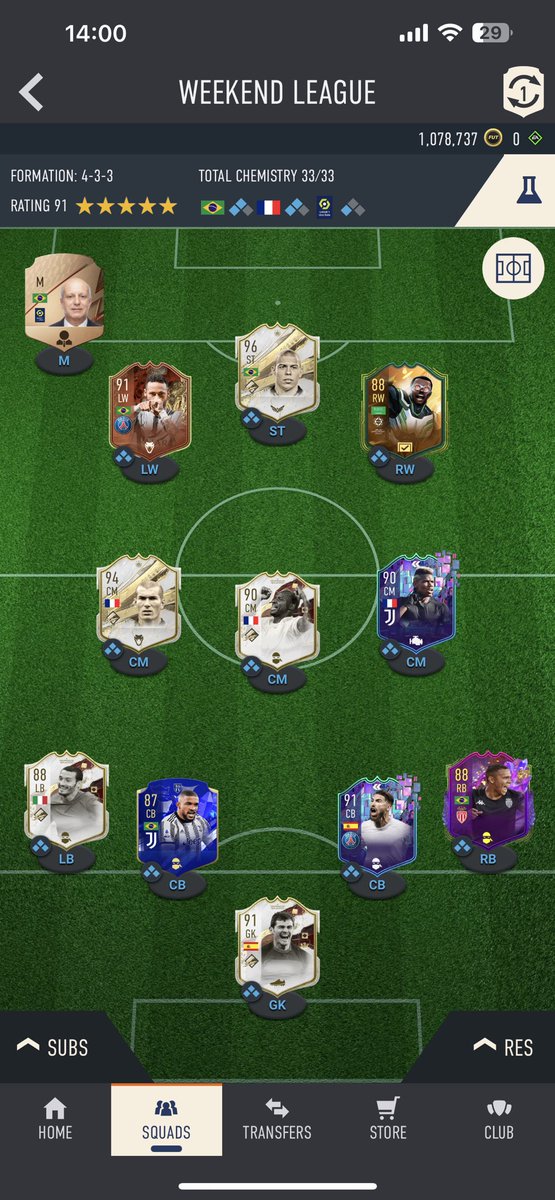 Henryjones95's tweet photo. @FutSheriff Whole team is untradeable apart from bremer. Only real improvements need is in defence 1.1M budget 🤷‍♂️ https://t.co/IduSfslBNX