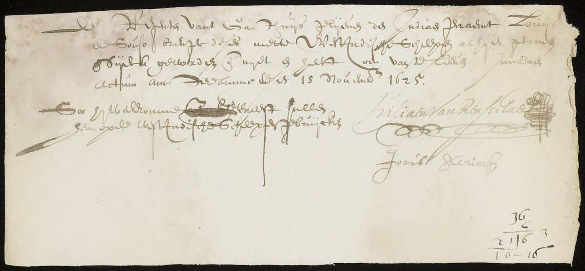 voetnoot's tweet image. 15 november 1625 werd de Braziliaan Louis de Sousa in het gasthuis gebracht, met een begeleidend schrijven van Kiliaen van Rensselaer, namens de West-Indische Compagnie. Hij was een van de Tupi die onlangs uit Brazilië naar Amsterdam waren gekomen om opgeleid te worden informant.