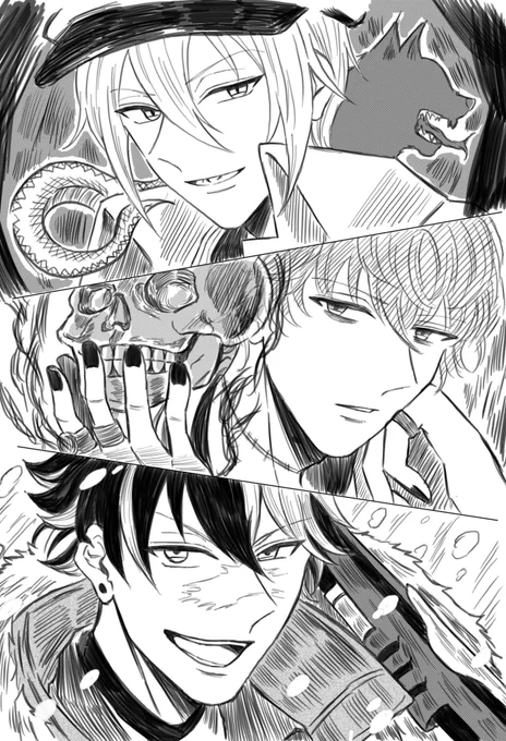 並べたくて成体も描いたけど、なんか...グレたね..... 