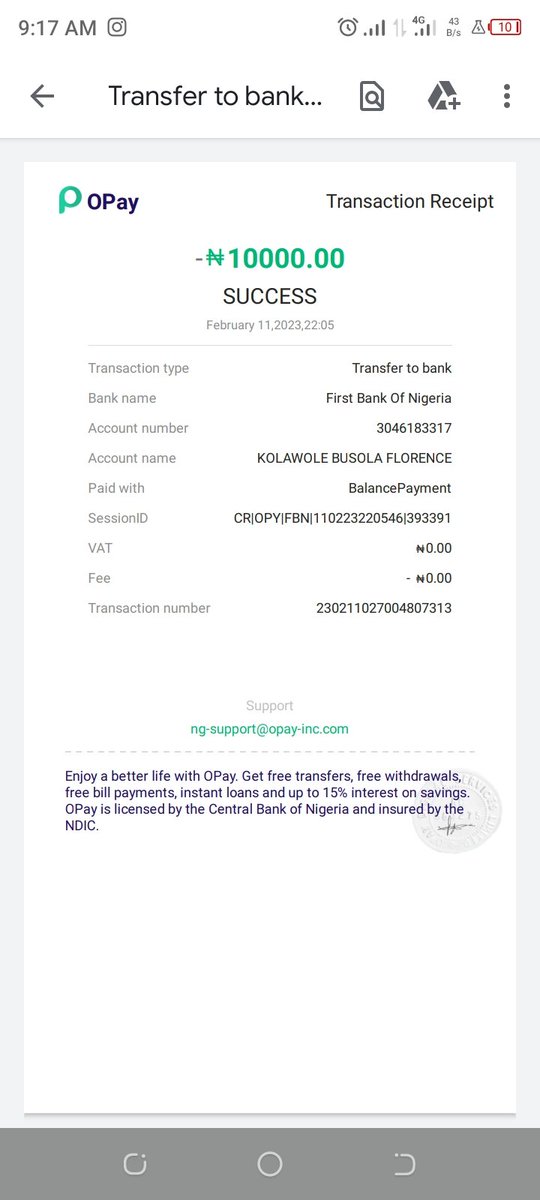 crochethub's tweet photo. @FirstBankngr A transfer of #10000 was made to my acct no: 3046183317  Kolawole Busola F. 11th Feb.2023
 Time sent:10:05pm &amp; till now my acct has not been credited.
Sender :Uche Patrick 
Sender bank: Opay. 
Session ID:110223224546/393391
Transaction no: 230211027004807313 https://t.co/vHEJPpDCQ4