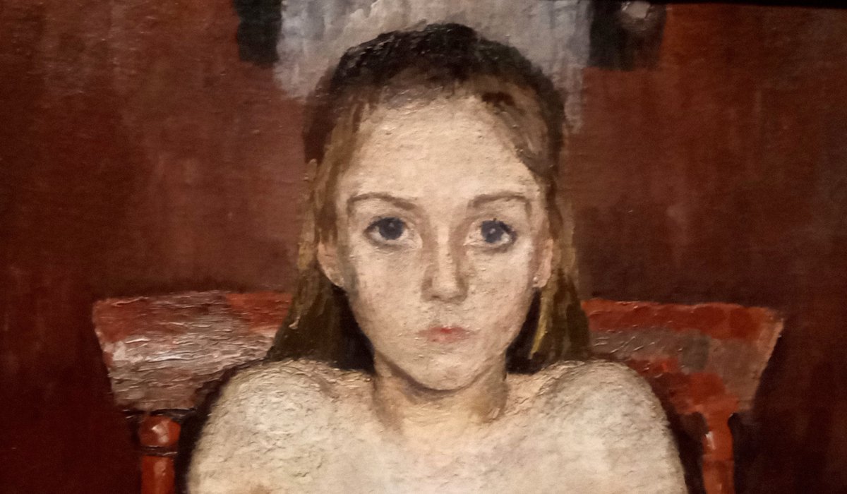 frithinwood's tweet photo. perhaps the most poignant portrait at #MakingModernism - 18-year old Ottilie Reylaender's 'Beta' created c1900 after she arrived at Worpswede where she could afford to paint - it's profound penetrative gaze pinning me on the spot @royalacademy https://t.co/Faz6X8UOiB
