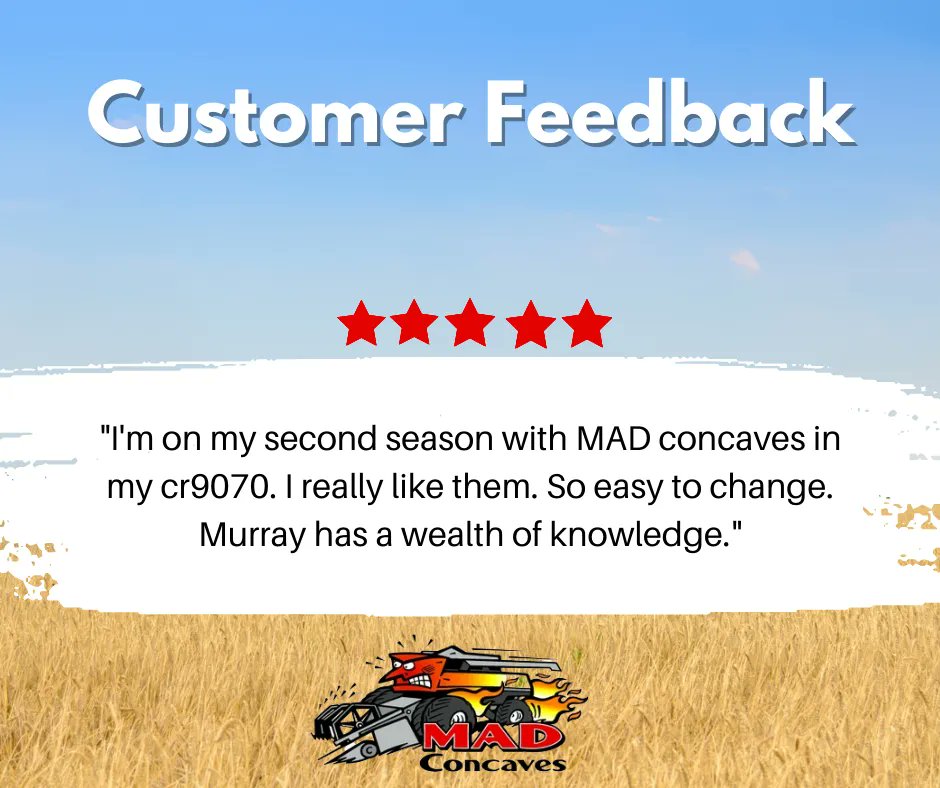 We always appreciate feedback from farmers who have switched over to our concaves. Our team is always here to help and use our knowledge to make your harvest a little easier.
⭐️ ⭐️ ⭐️ ⭐️ ⭐️

buff.ly/3aDjUdL 
#testimonial #review #concaves #harvest #CdnAg