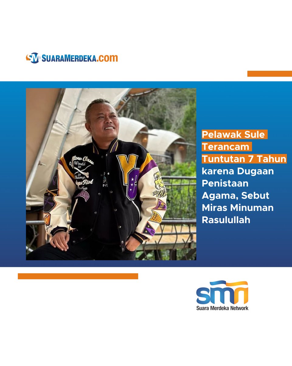 suaramerdeka's tweet photo. Pelawak Sule Terancam Tuntutan 7 Tahun karena Dugaan Penistaan Agama, Sebut Miras Minuman Rasulullah
https://t.co/4YnUrwcr6u
#sule #mangsaswi #budidalton #miras #penistaan #penistaanagama https://t.co/m3tCNxswnF